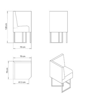 SPACE+ 1415 - Corner fabric armchair by Et al. - view 3